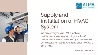 Supply and installation of HVAC System
