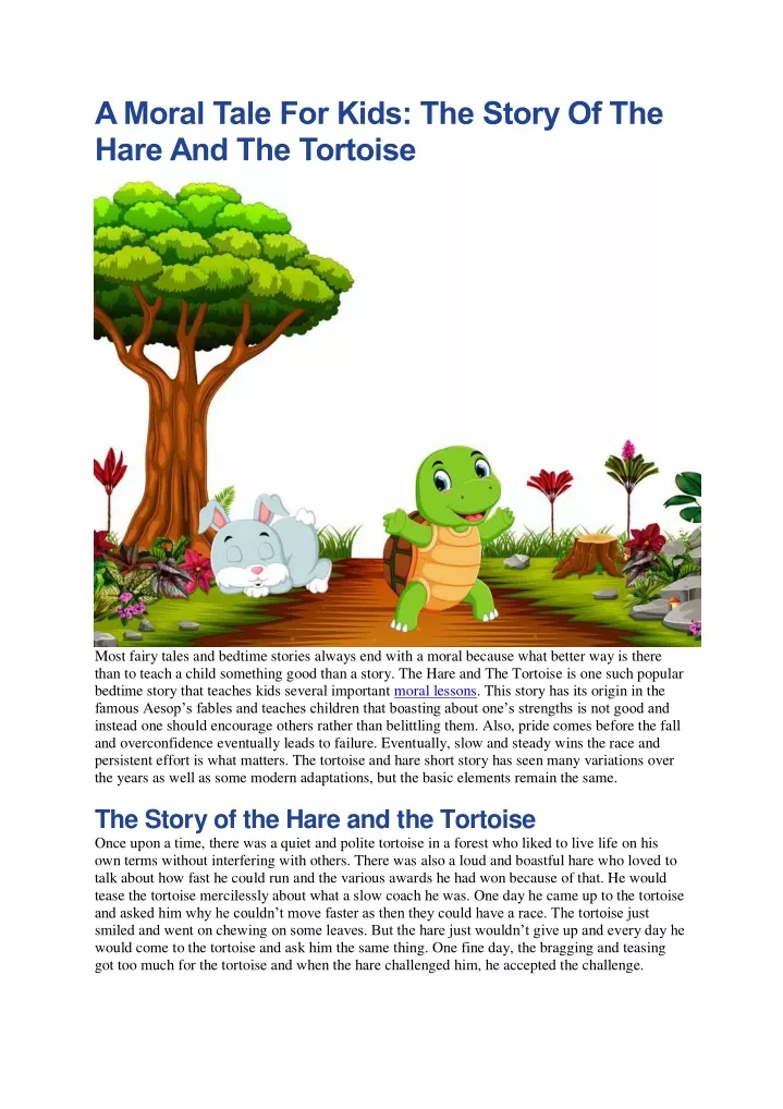 a moral tale for kids the story of the hare