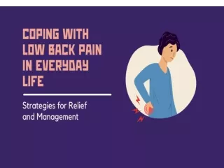 Coping With Low Back Pain In Everyday Life