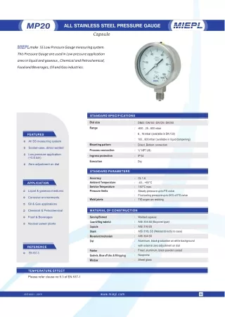 All Stainless Steel Pressure Gauge - Capsule | India Pressure Gauge