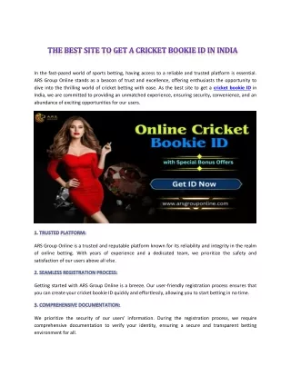 The Best Site to Get a Cricket Bookie ID in India