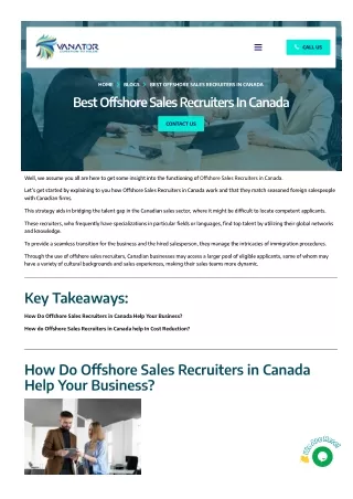 Best Offshore Sales Recruiters In Canada