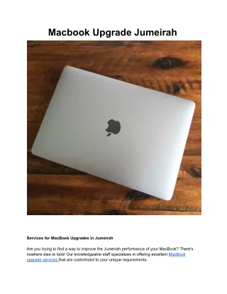 Macbook Upgrade Jumeirah