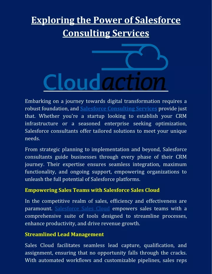 exploring the power of salesforce consulting