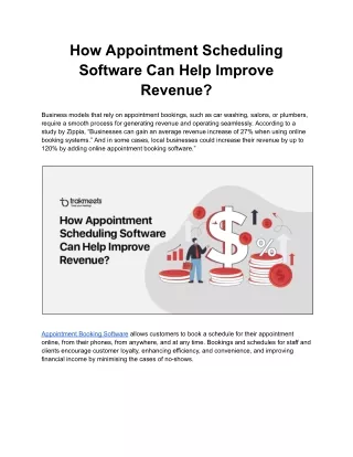 How Appointment Scheduling Software Can Help Improve Revenue