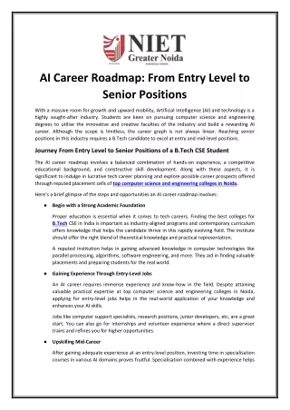 AI Career Roadmap: From Entry Level to Senior Positions