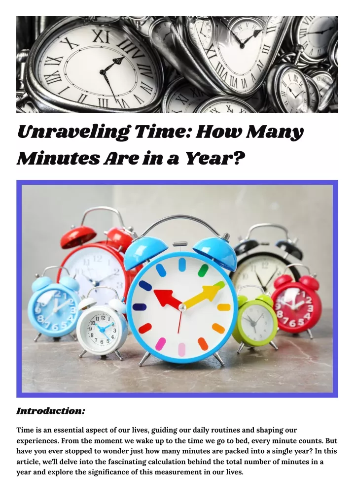 unraveling time how many minutes are in a year