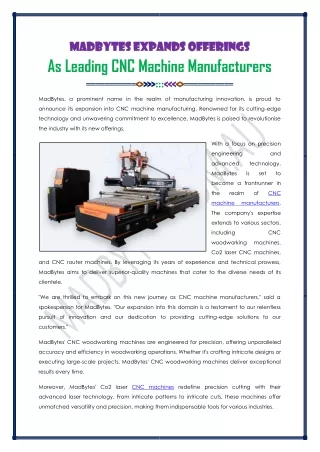 Leading CNC Machine Manufacturer In Australia