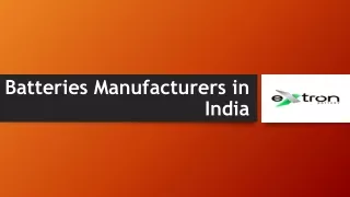 Batteries Manufacturers in India