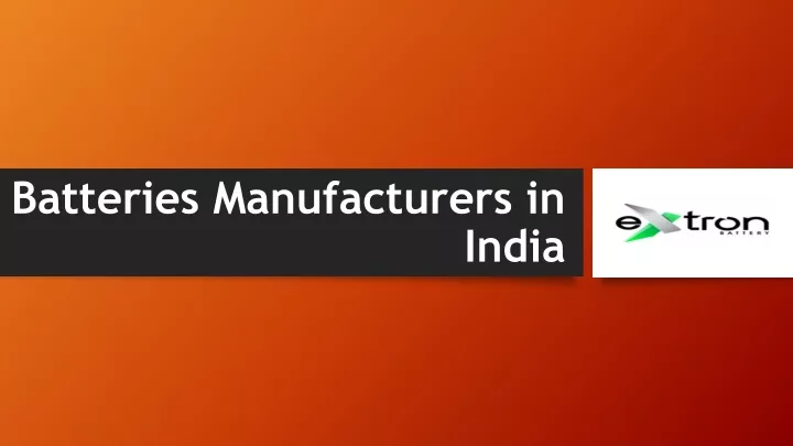 batteries manufacturers in i ndia