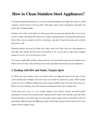 how to clean stainless steel appliances