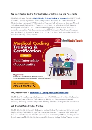 Medical Coding Training In Hyderabad