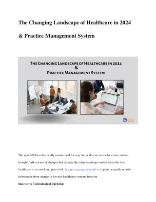 The Changing Landscape of Healthcare in 2024 & Practice Management System