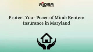 Protect Your Peace of Mind Renters Insurance in Maryland