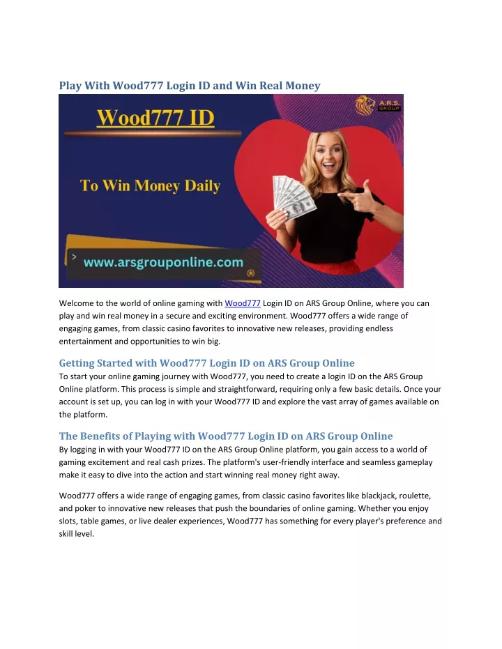 play with wood777 login id and win real money