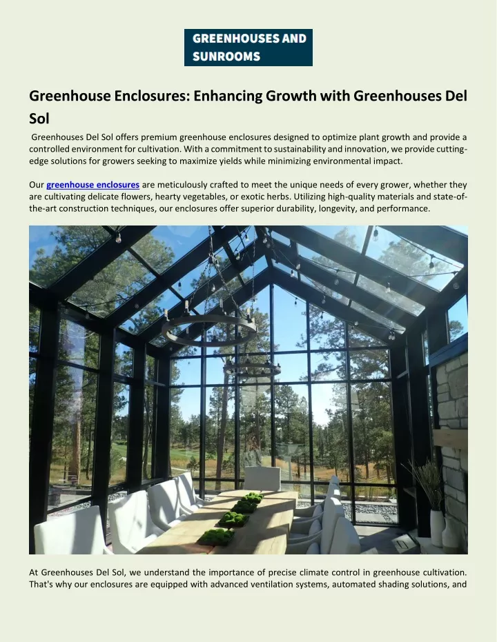 greenhouse enclosures enhancing growth with