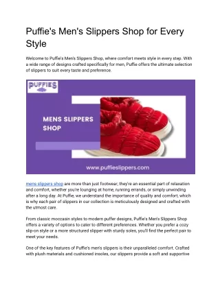 mens slippers shop