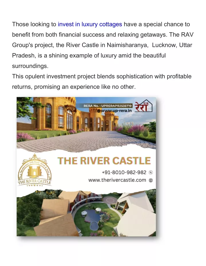 those looking to invest in luxury cottages invest