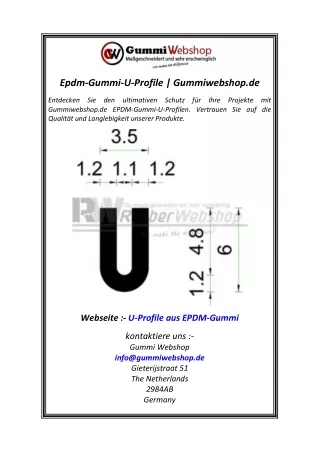 Epdm-Gummi-U-Profile  Gummiwebshop.de