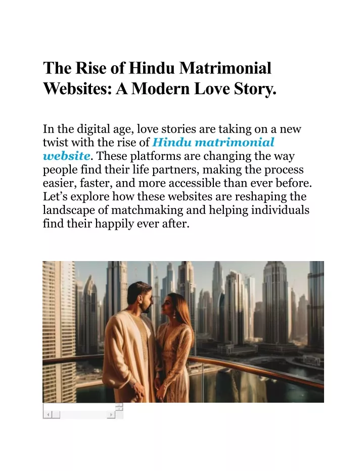 the rise of hindu matrimonial websites a modern