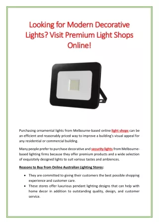 looking for modern decorative lights visit premium light shops online