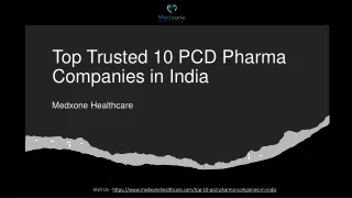 Top Trusted 10 PCD Pharma Companies in India - Medxone Healthcare