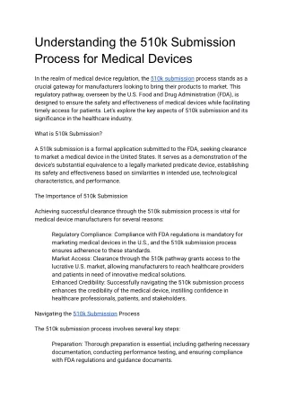 Understanding the 510k Submission Process for Medical Devices