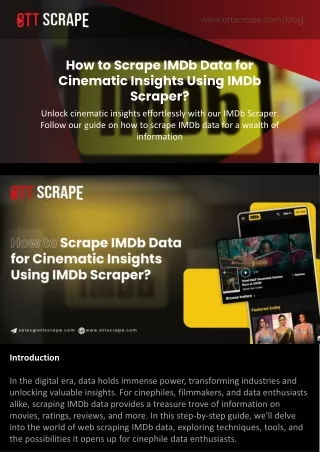 How to Scrape IMDb Data for Cinematic Insights Using IMDb Scraper?