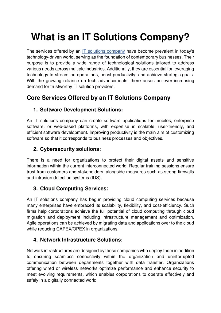 what is an it solutions company