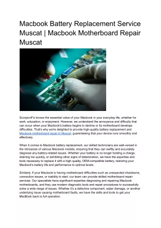 Macbook Battery Replacement Service Muscat _ Macbook Motherboard Repair Muscat