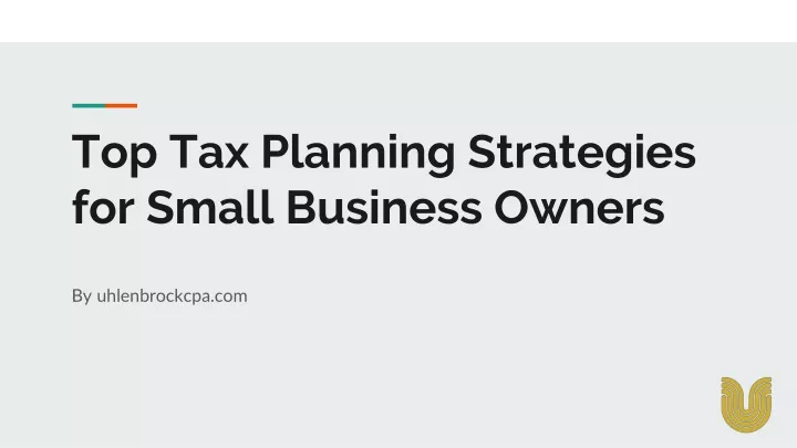 top tax planning strategies for small business owners