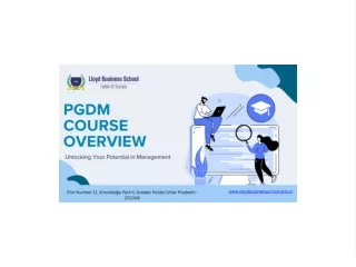 PGDM Course Overview: Transforming Aspirations into Management Careers