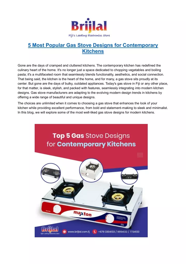 5 most popular gas stove designs for contemporary