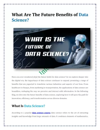 what are the future benefits of data science