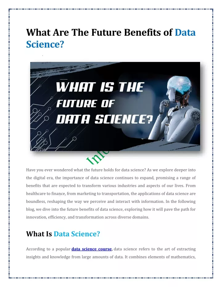 what are the future benefits of data science