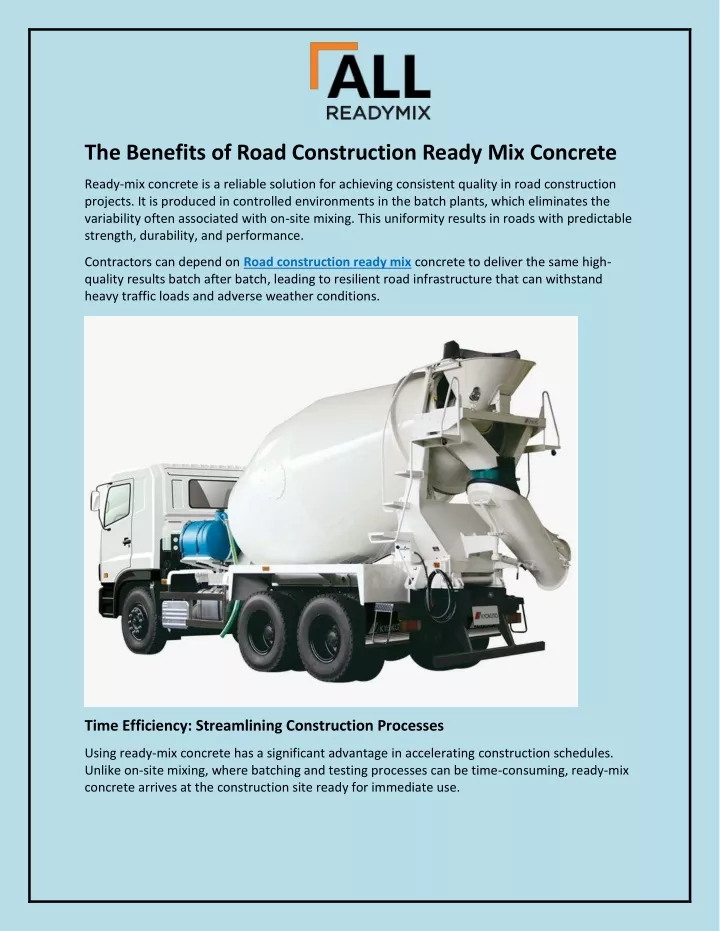 the benefits of road construction ready