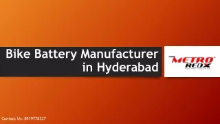 Bike Battery Manufacturer in Hyderabad