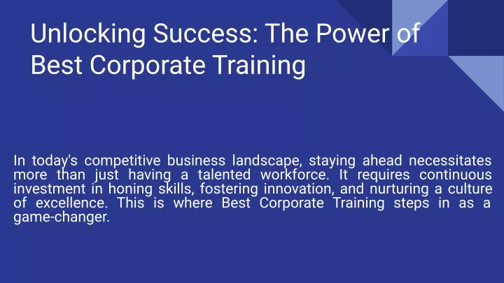 unlocking success the power of best corporate