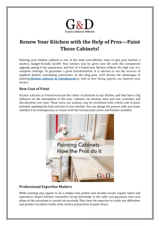 Renew Your Kitchen with the Help of Pros—Paint Those Cabinets!