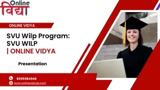 SVU Wilp Program: SVU WILP | Online Vidya