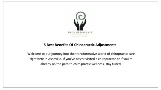 5 Best Benefits of Chiropractic!