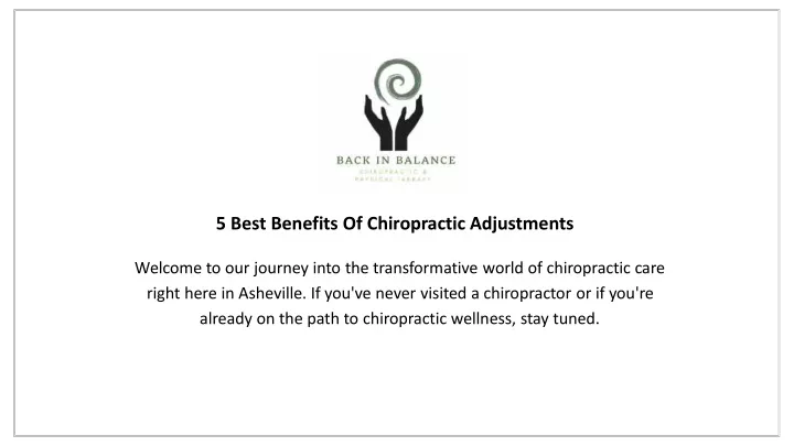 5 best benefits of chiropractic adjustments