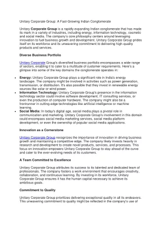 Unitary Corporate Group (2)
