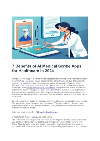 7 Benefits of AI Medical Scribe Apps for Healthcare in 2024 (2)