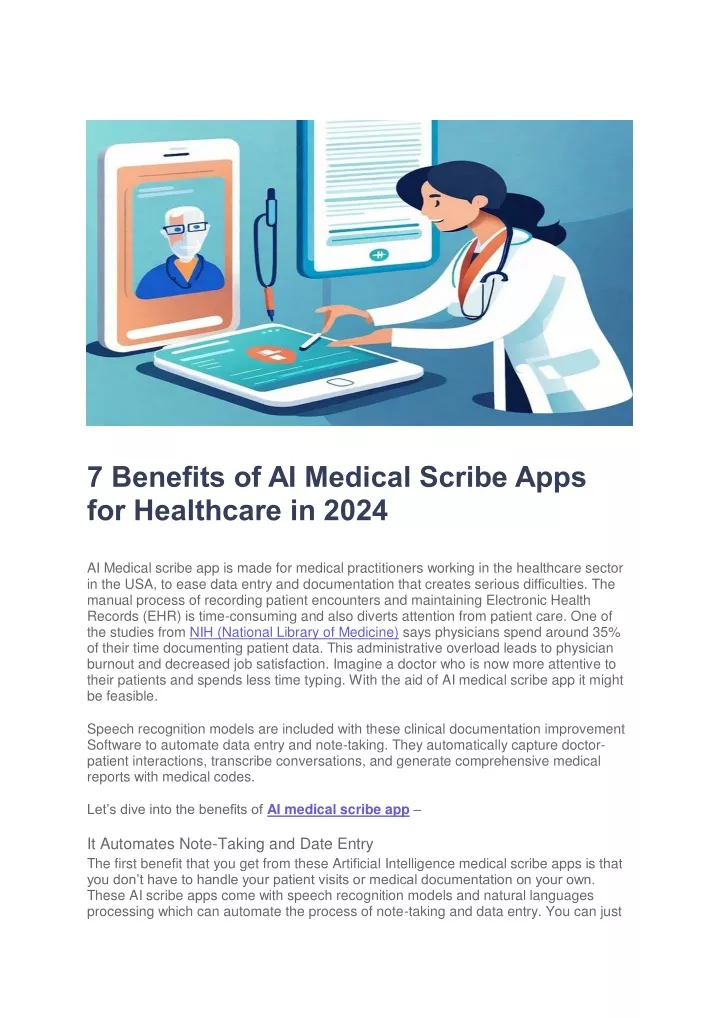 7 benefits of ai medical scribe apps