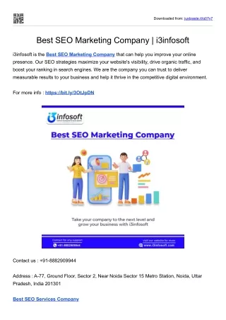 Best SEO Marketing Company | i3infosoft