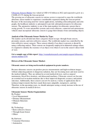 ultrasonic sensors market was valued