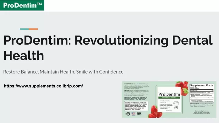 prodentim revolutionizing dental health
