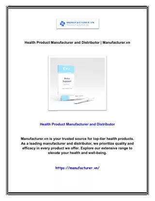 Health Product Manufacturer and Distributor | Manufacturer.vn