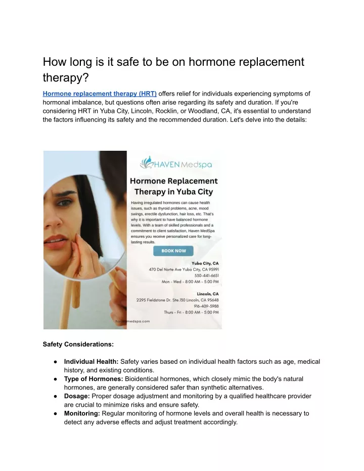 how long is it safe to be on hormone replacement